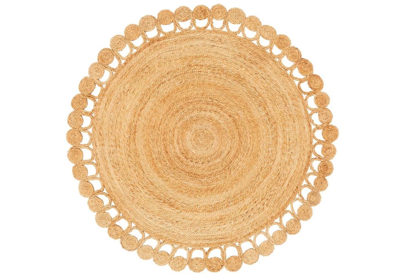 Pergamon Jute Teppich Salsa Natur Boho Rund