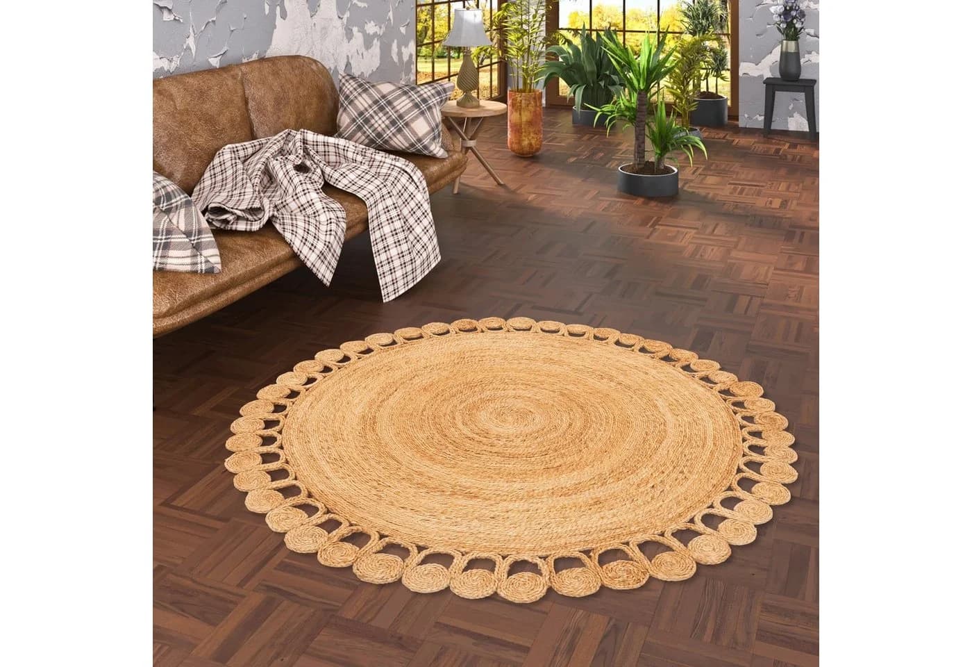Pergamon Jute Teppich Salsa Natur Boho Rund - Bild 2