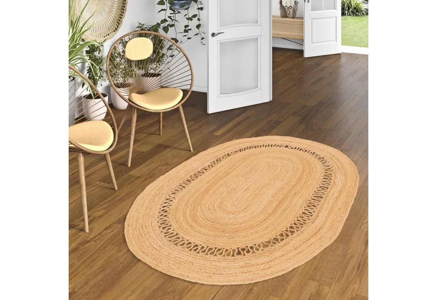 Pergamon Sisalteppich Jute Salsa Modern Beige Oval - Bild 2
