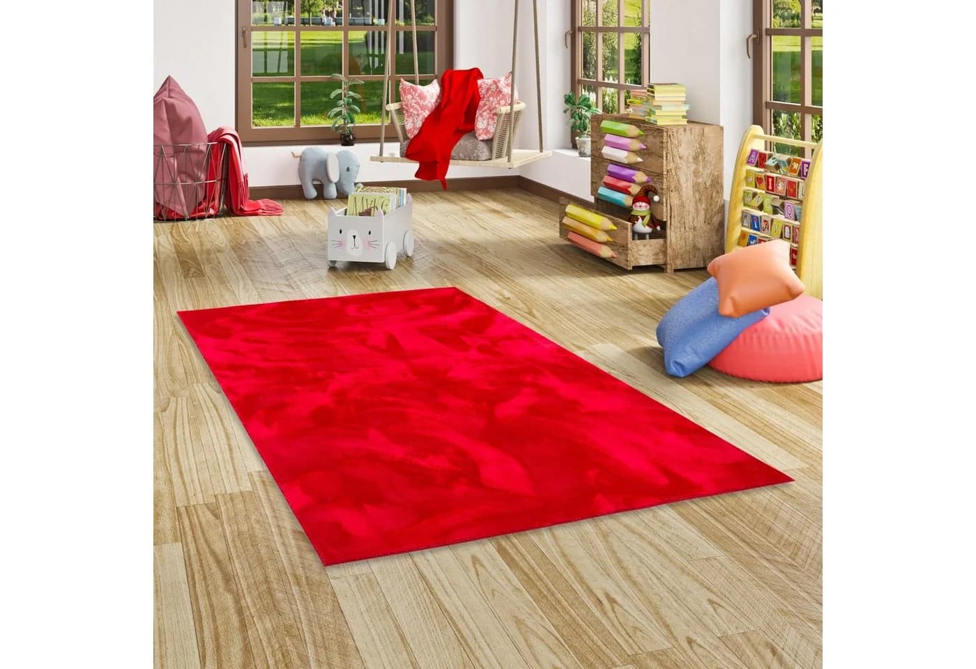 Pergamon Kinderteppich Pearl Kids Super Soft Fellteppich Rot Rechteckig - Bild 2