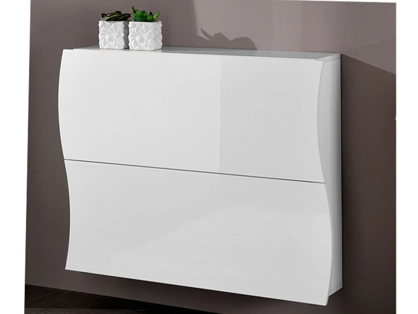 möbelando Schuhschrank Onda Weiß-Hochglanz Modern - Bild 2