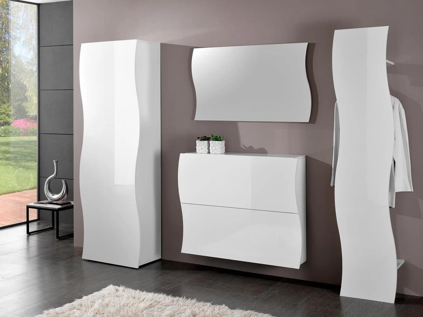 möbelando Schuhschrank Onda Weiß-Hochglanz Modern - Bild 3