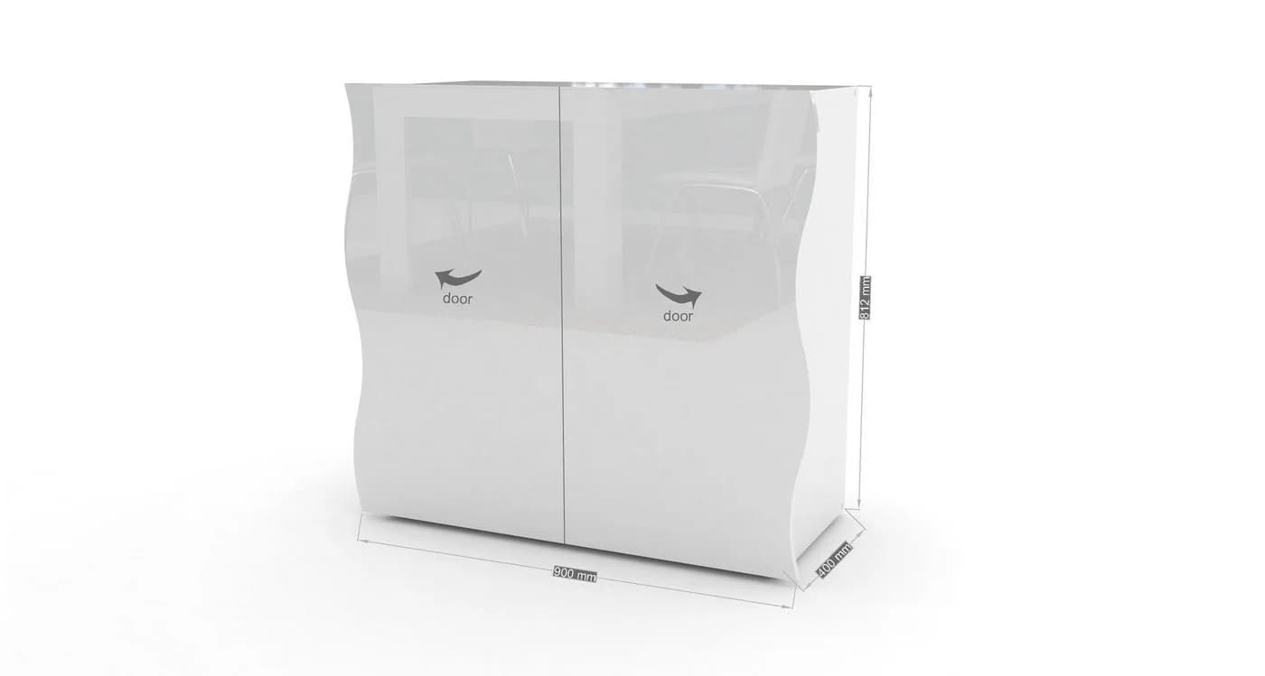 möbelando Kommode Onda Weiß Hochglanz Modern - Bild 4