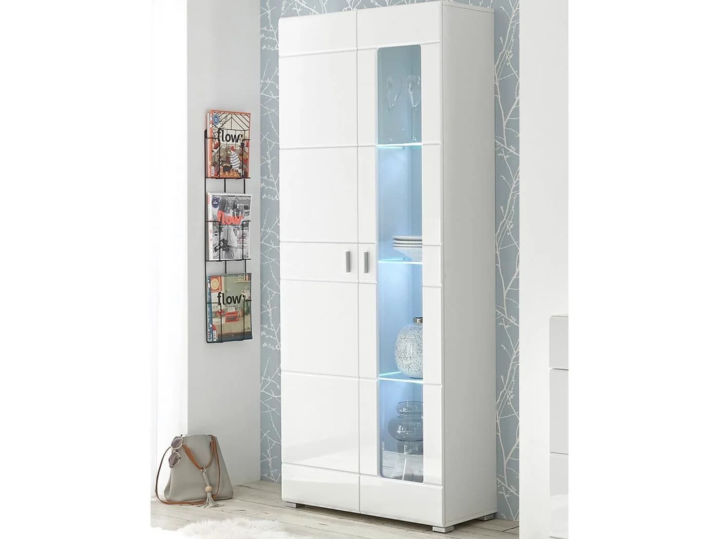 PREISBRECHER Vitrine Ella Weiß Hochglanz - Bild 2