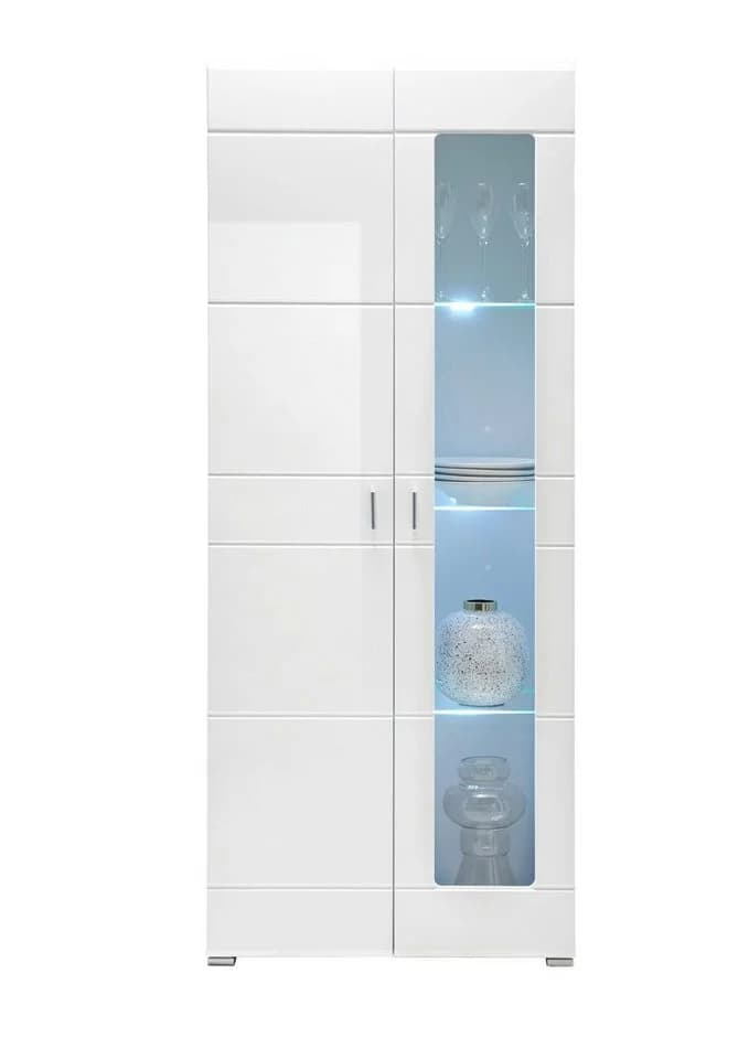 PREISBRECHER Vitrine Ella Weiß Hochglanz - Bild 3
