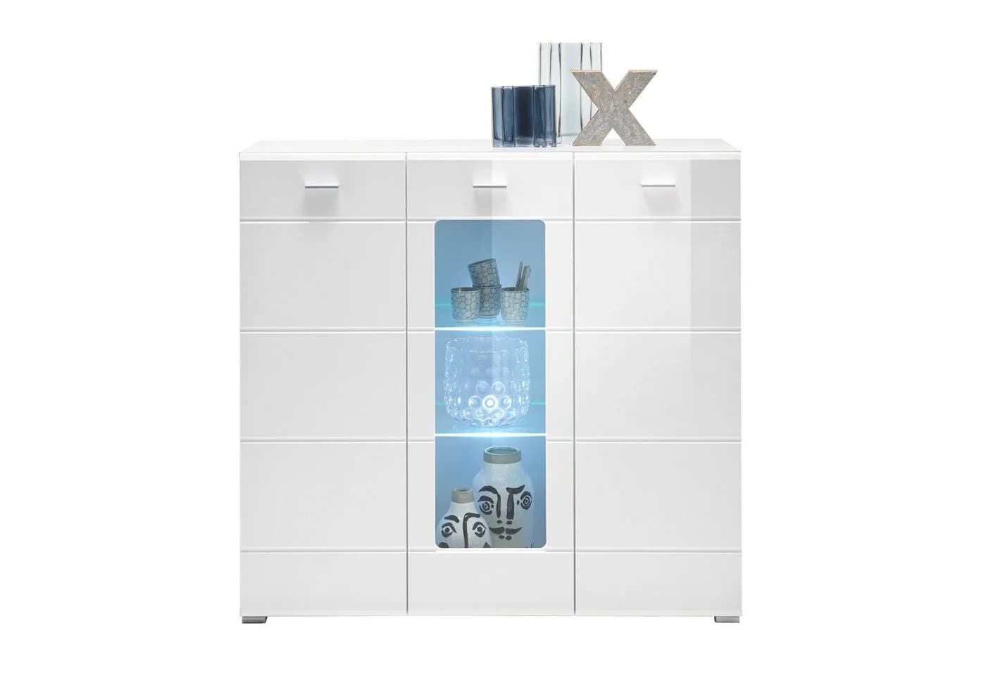 PREISBRECHER Highboard Ella Weiß Hochglanz - Bild 3