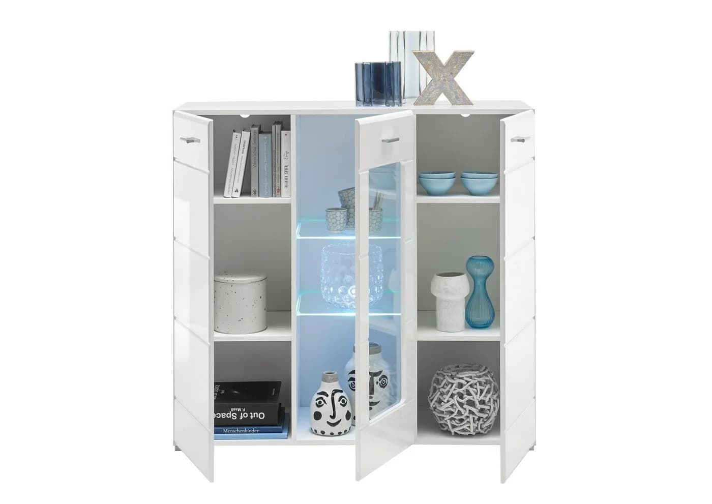 PREISBRECHER Highboard Ella Weiß Hochglanz - Bild 4