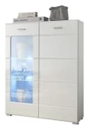 PREISBRECHER Highboard Ella Weiß Hochglanz mit Glasbodenbeleuchtung Bild 3