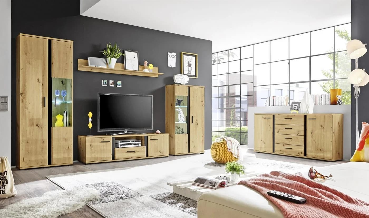 PREISBRECHER Sideboard Kendall Braun/Schwarz Modern Rustikal - Bild 5