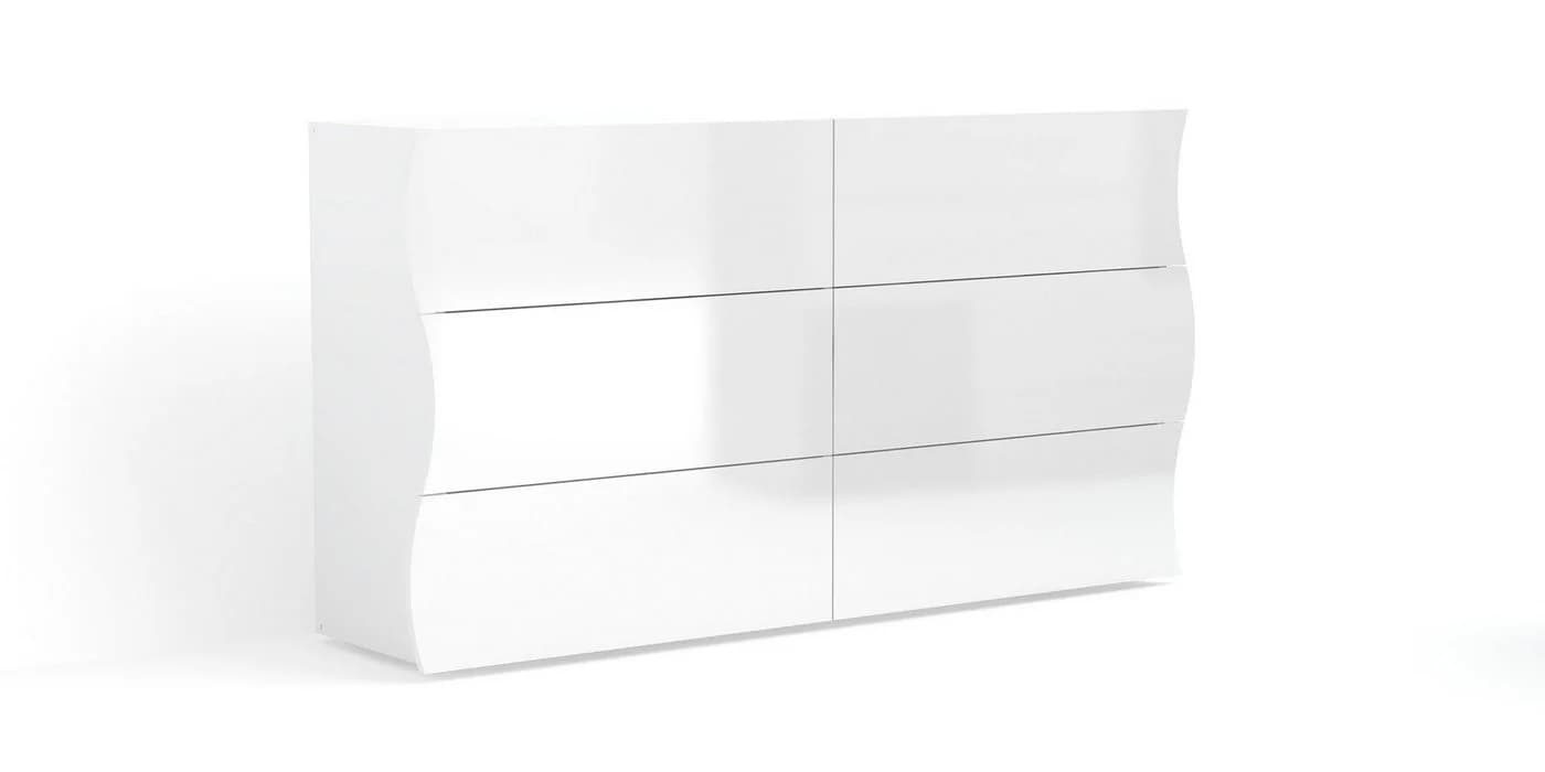 möbelando Kommode Onda Weiß Hochglanz 6 Schubkästen - Bild 3