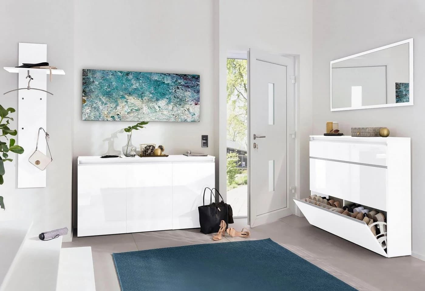 möbelando Wandspiegel Magione Weiß Hochglanz Modern - Bild 4