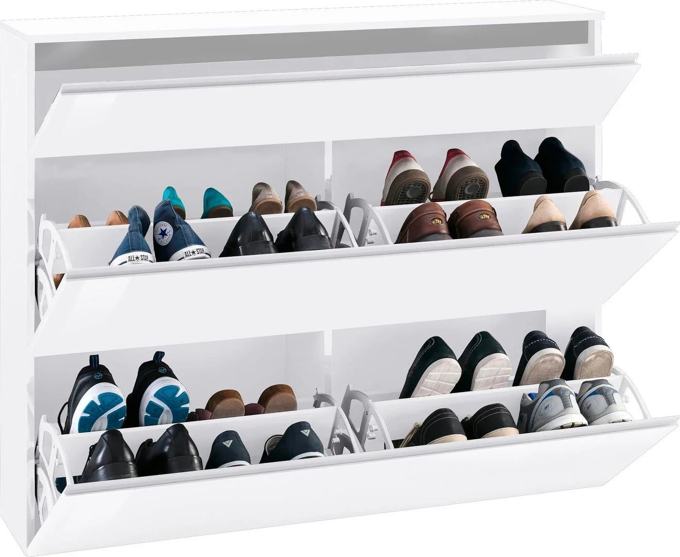 möbelando Schuhschrank Magione Weiß Hochglanz - Bild 4