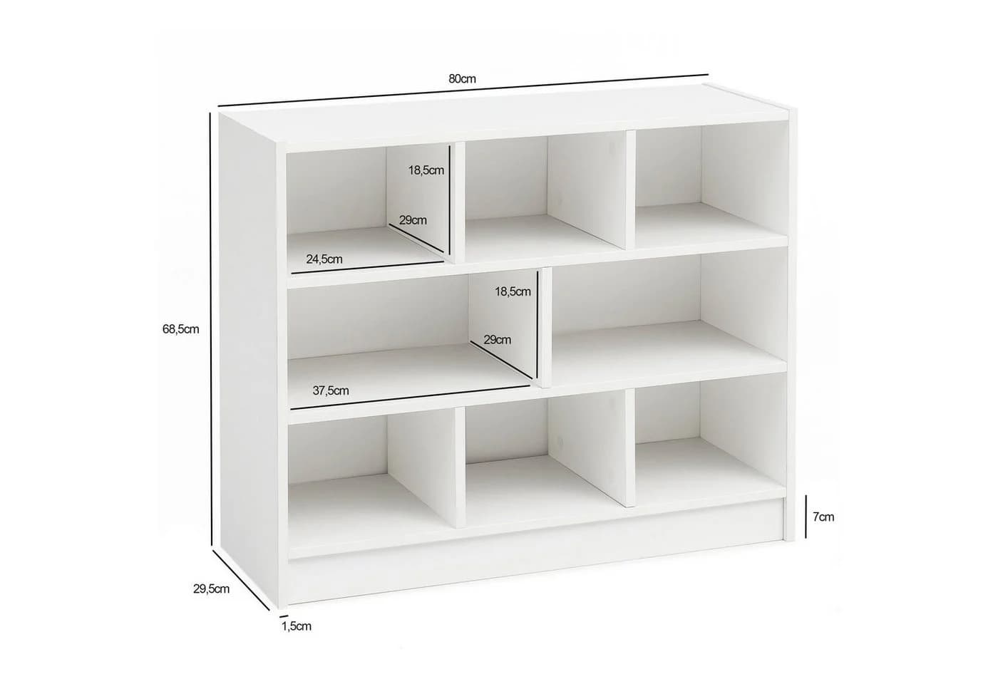 möbelando Bücherregal WL5.819 Weiß - Bild 3