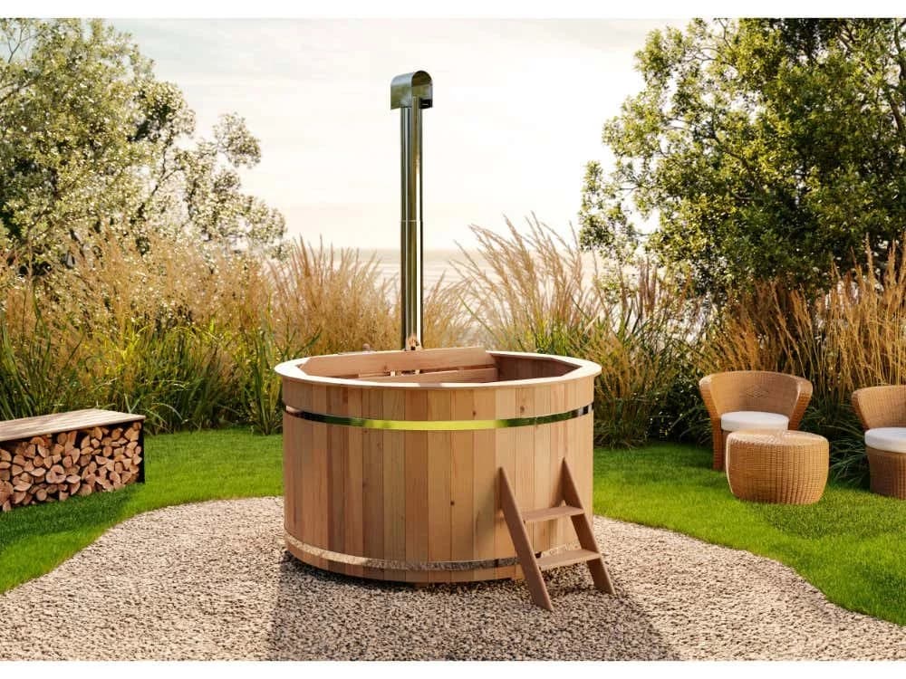 FinnTherm Badefass Bergen Holzofen Ø180cm für 6 Personen