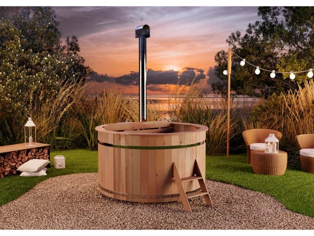 FinnTherm Badefass Bergen Holzofen Ø180cm für 6 Personen - Bild 2