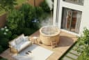 FinnTherm Badefass Bergen Holzofen Ø180cm für 6 Personen Bild 4