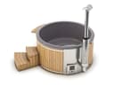 FinnTherm Whirlpool Badefass Holz Stockholm Anthrazitgrau Bild 1