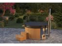 FinnTherm Whirlpool Badefass Holz Stockholm Anthrazitgrau Bild 2