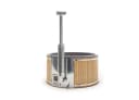 FinnTherm Whirlpool Badefass Holz Stockholm Anthrazitgrau Bild 4
