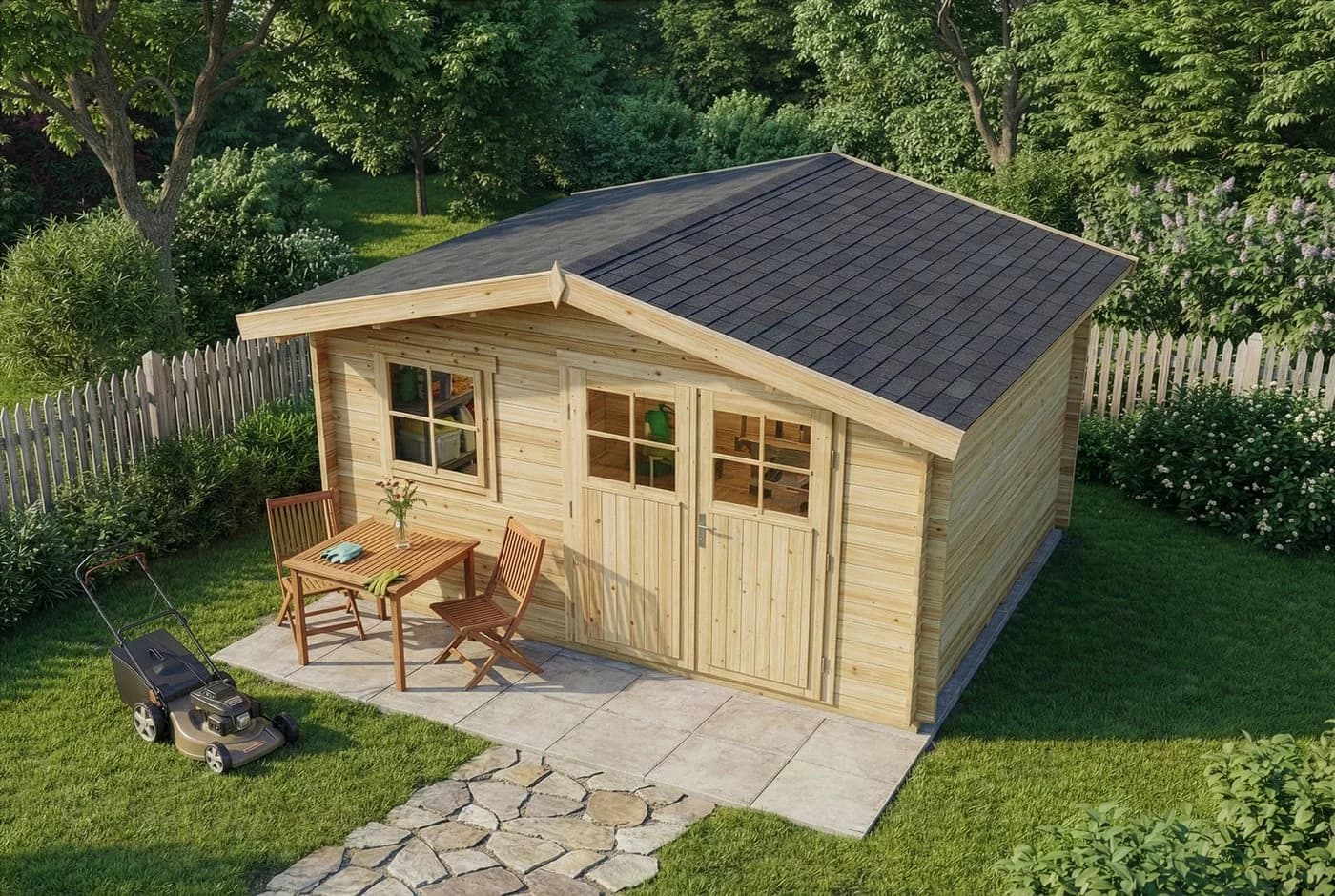 Alpholz Gartenhaus Valeria Naturbelassen Inkl. Fußboden - Bild 4