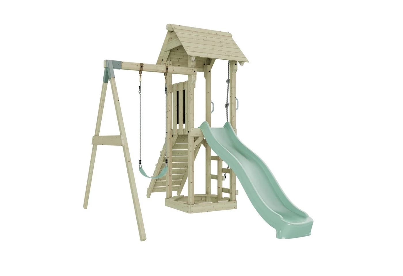 OutdoorToys Spielturm Göteborg Grün mit Schaukel & Rutsche - Bild 2