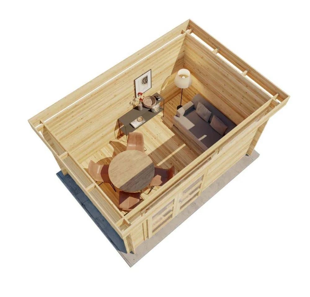 Alpholz Gartenhaus Leandro Grau Imprägniert 28mm Wandstärke - Bild 5