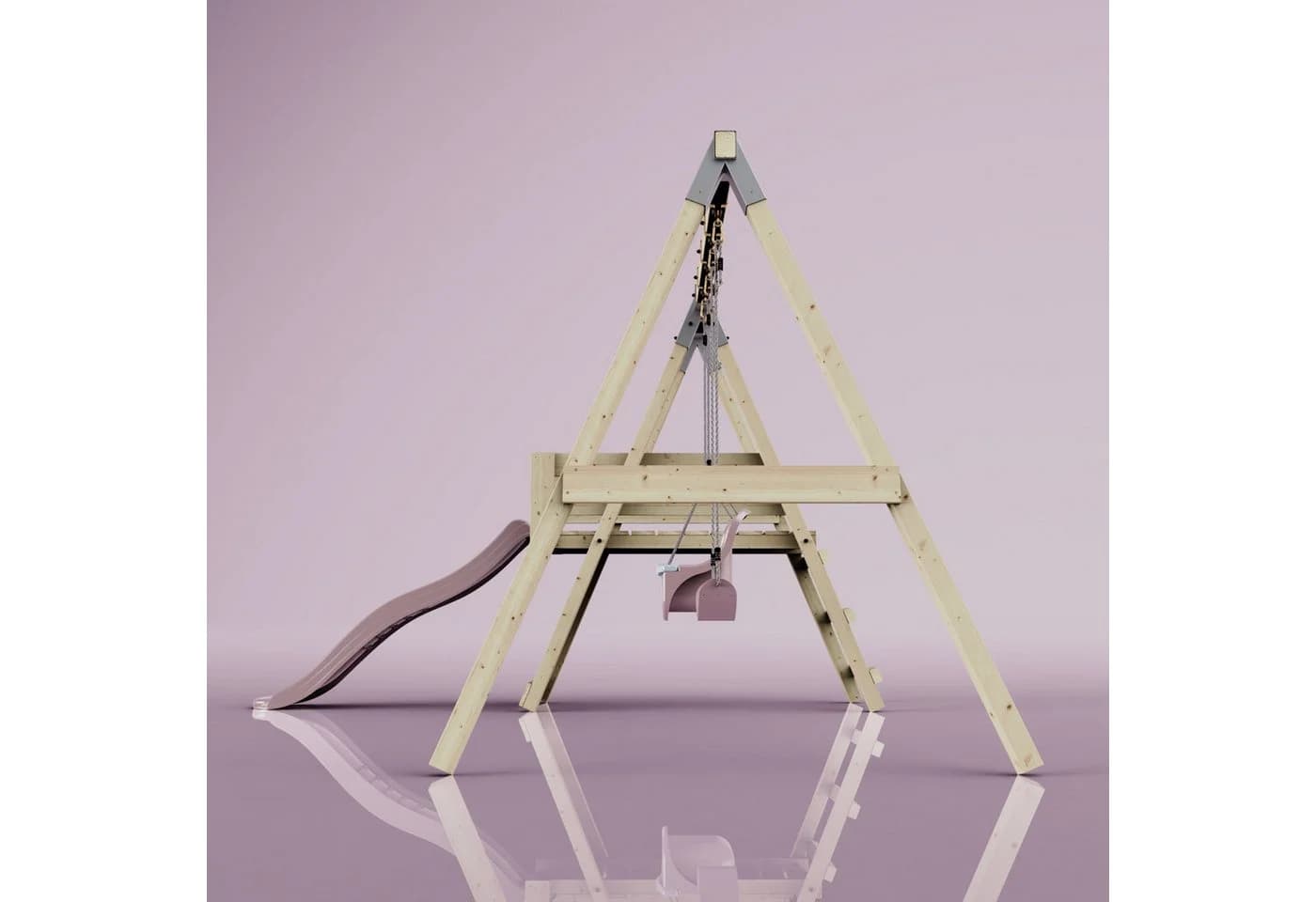 OutdoorToys Schaukelkombination Pfau Altrosa mit Rutsche & Babyschaukel - Bild 4
