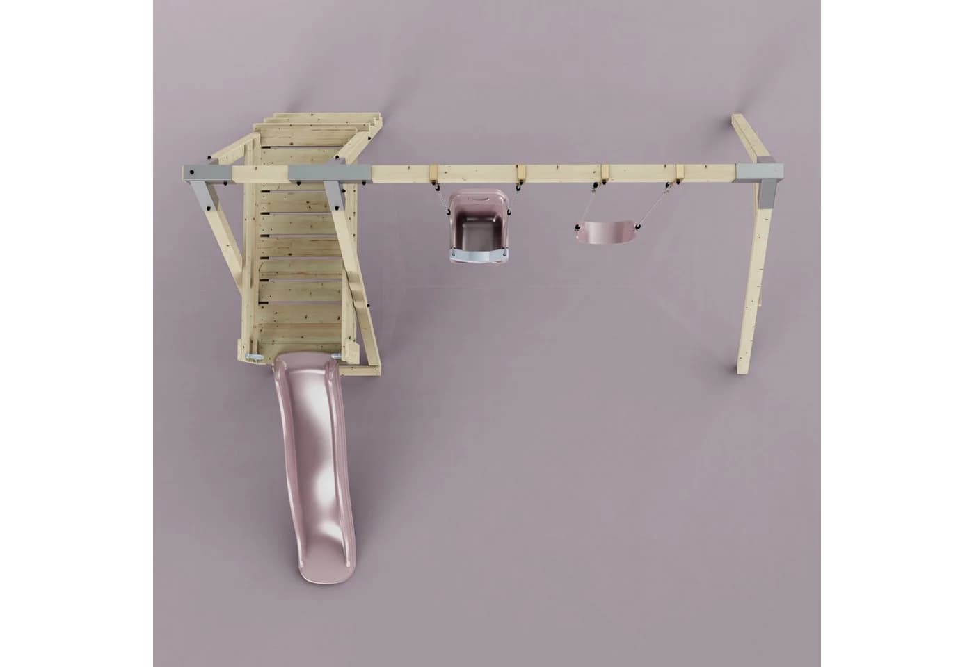 OutdoorToys Schaukelkombination Pfau Altrosa mit Rutsche & Babyschaukel - Bild 5