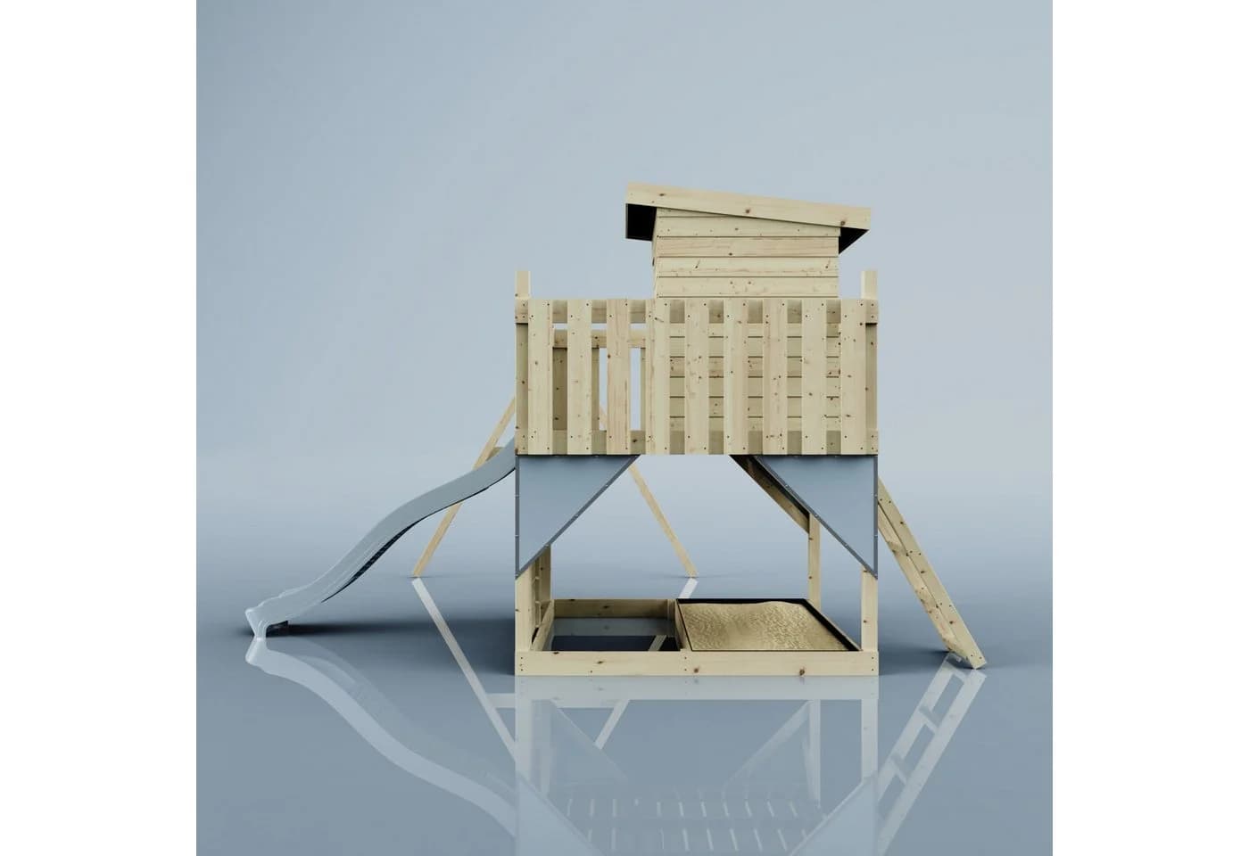 OutdoorToys Spielturm Björn Holz Eisblau mit Schaukel & Rutsche - Bild 4