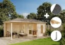 Alpholz Gartenhaus Liwa 5-Eck Set 614x317cm Naturbelassen Bild 1