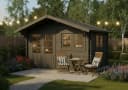 Alpholz Gartenhaus Gabriel 435x367 cm Grau Holz Set Bild 2