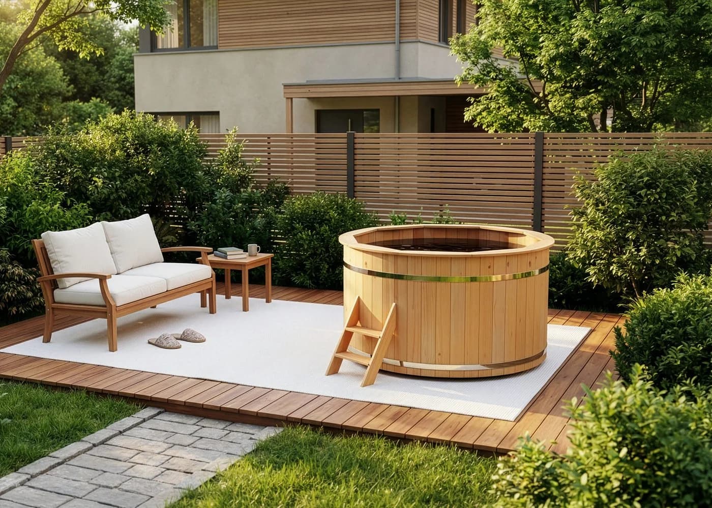 FinnTherm Badebottich Bergen 4 Personen Natur Fichte - Bild 2