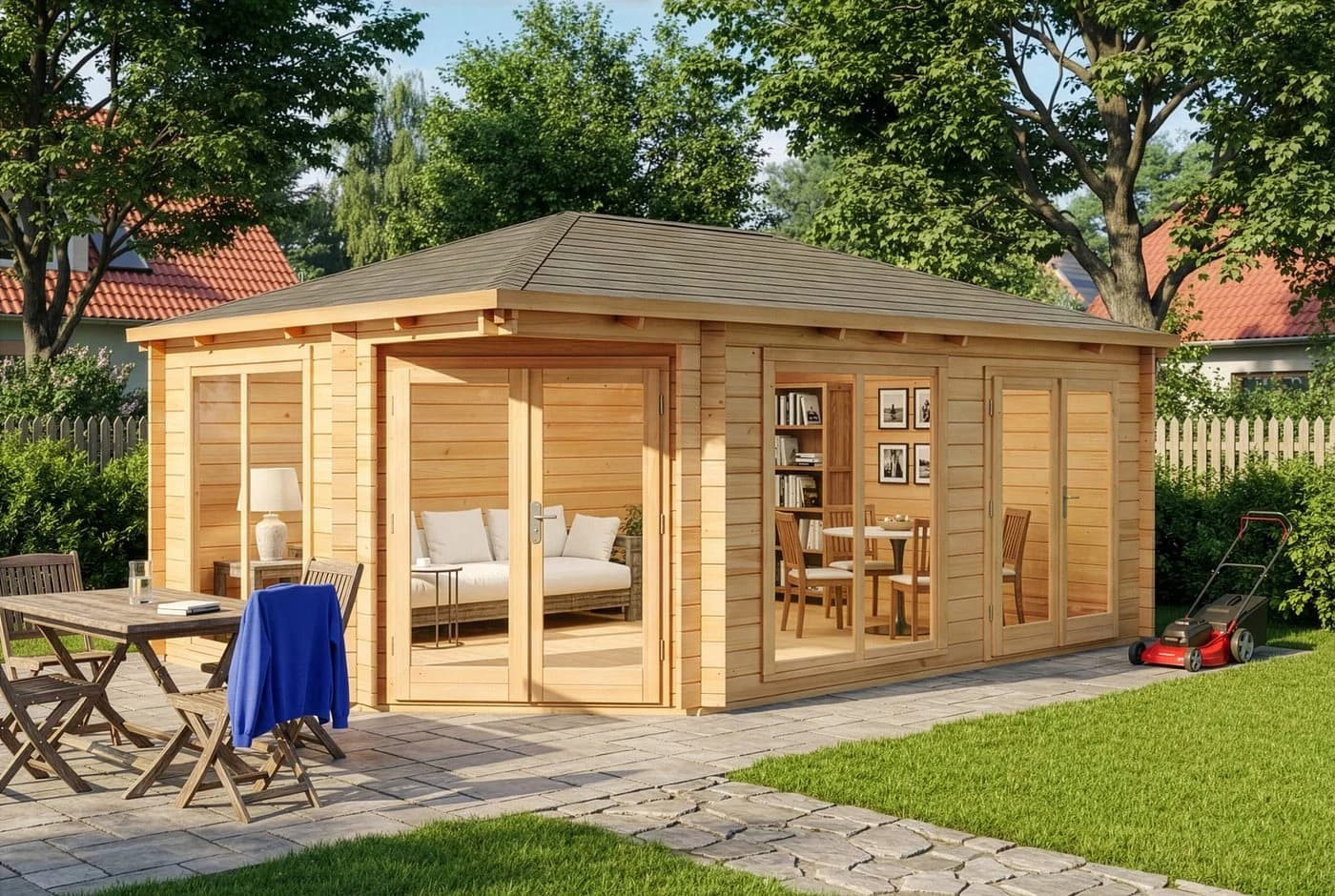 Alpholz Gartenhaus 5-Eck Julia Massivholz Isolierglas - Bild 2