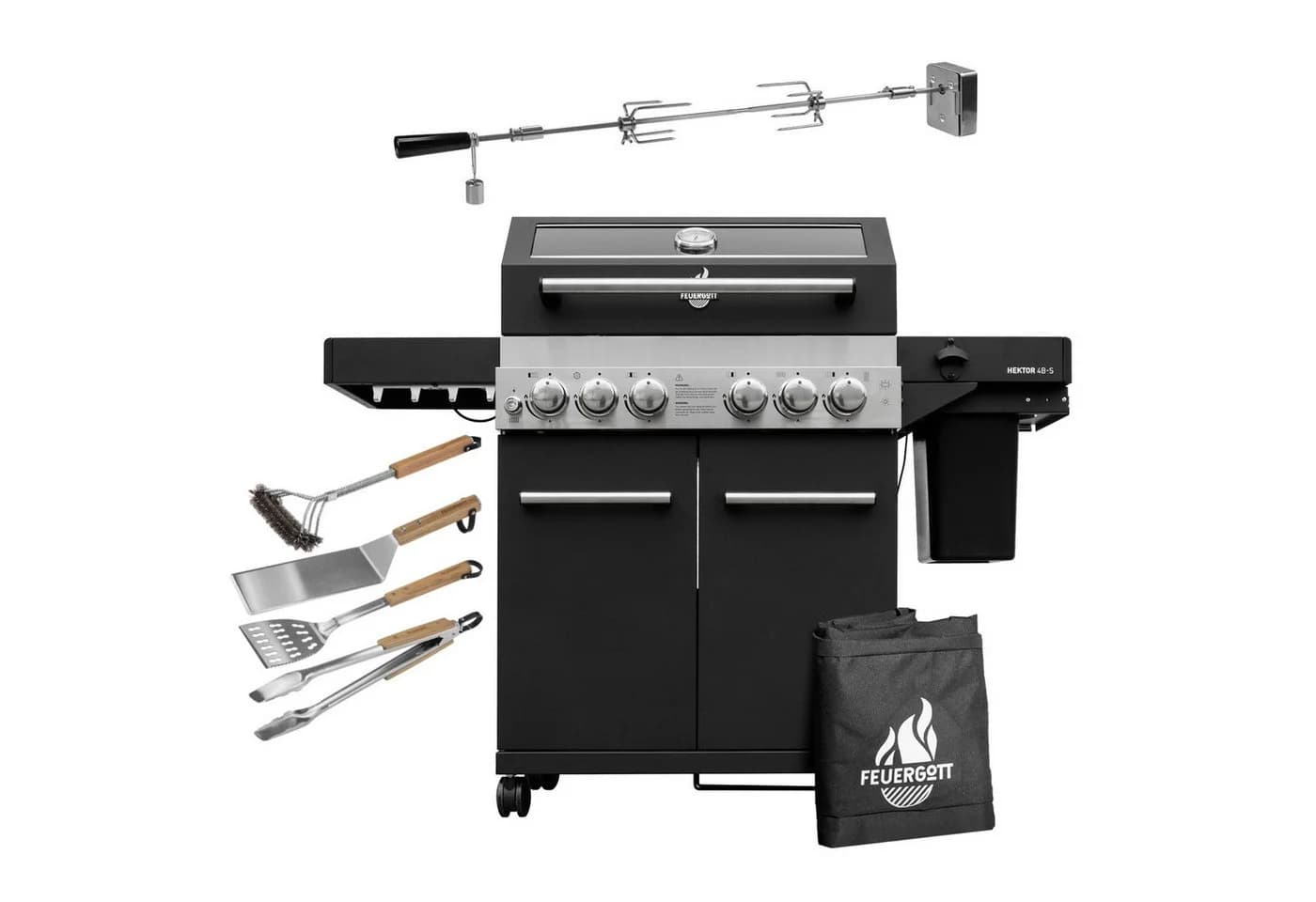 Feuergott Gasgrill Hektor 4B-S mit 4-Brenner-System & Edelstahl - Bild 2