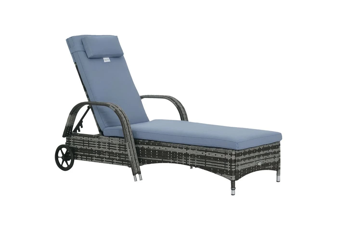 Outsunny Sonnerliege Polyrattan Metall Polyester
