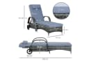 Outsunny Sonnerliege Polyrattan Metall Polyester Bild 3