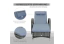 Outsunny Sonnerliege Polyrattan Metall Polyester Bild 5