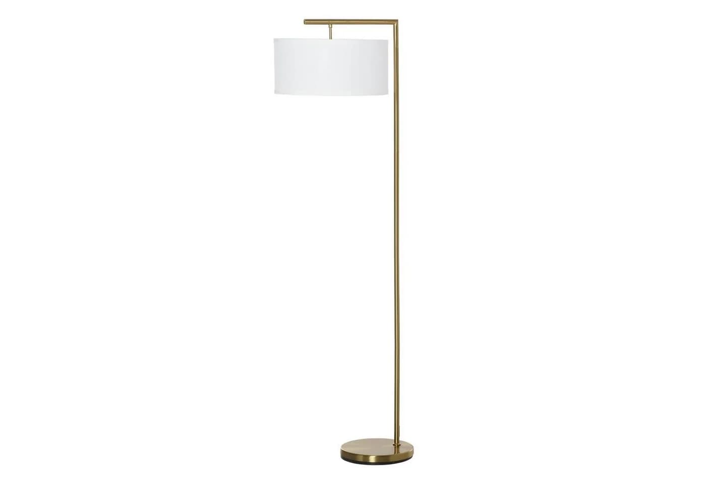HOMCOM Stehleuchte E27 Gold Weiß mit Fußschalter