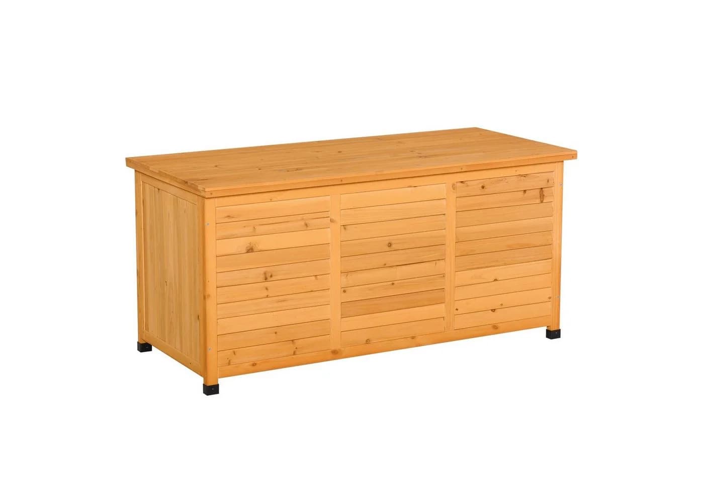Outsunny Gartenbox Gelb Wetterfest Fichtenholz Aufbewahrungsbox