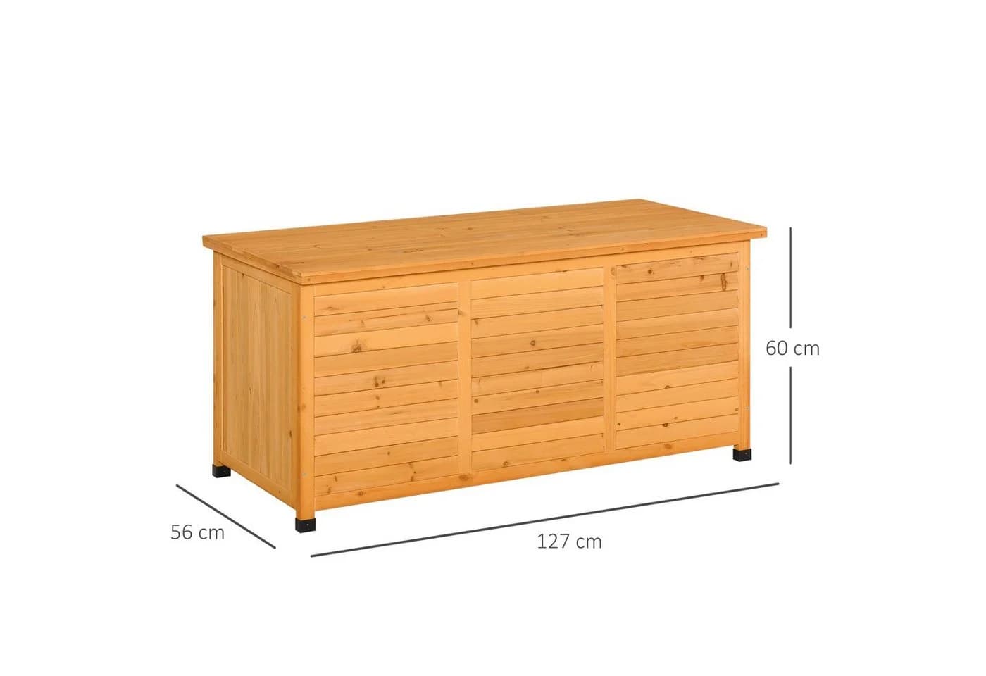 Outsunny Gartenbox Gelb Wetterfest Fichtenholz Aufbewahrungsbox - Bild 3