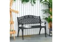 Outsunny Gartenbank Aluminium Schwarz Nostalgisches Design Bild 3