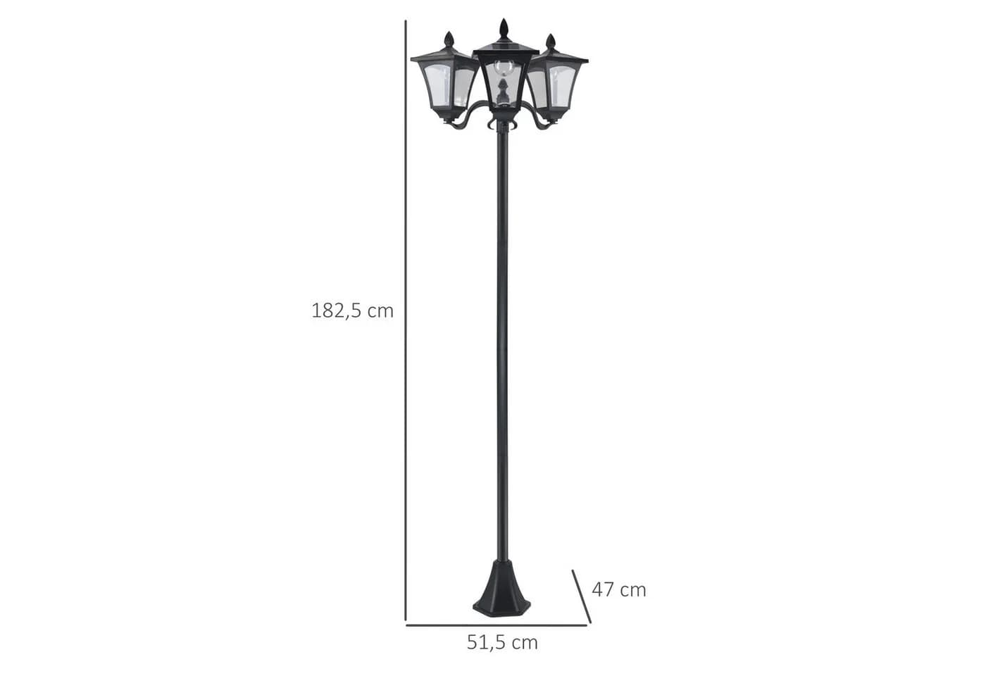 Outsunny Außen-Stehlampe Solar LED Schwarz Dimmbar - Bild 3