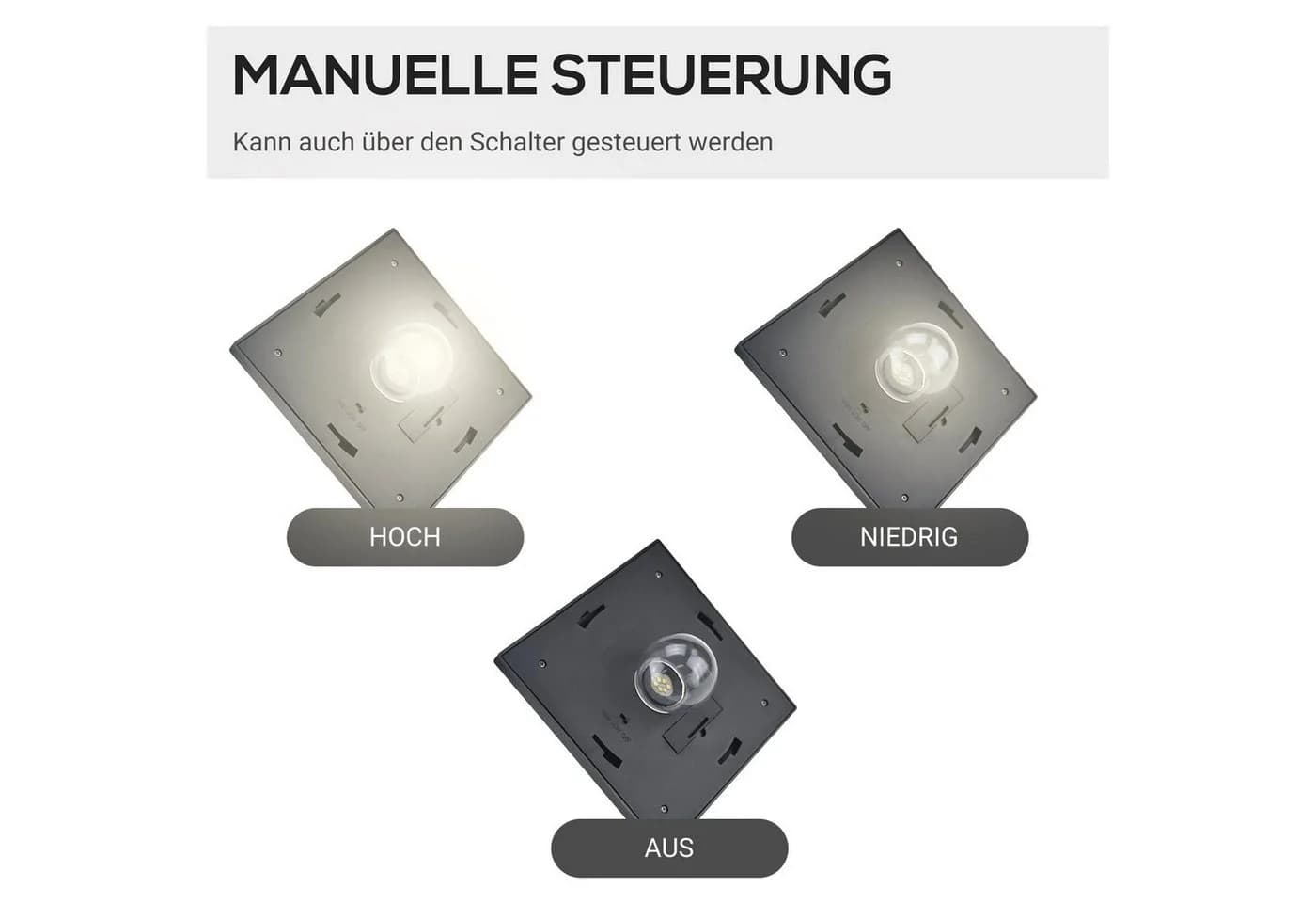 Outsunny Außen-Stehlampe Solar LED Schwarz Dimmbar - Bild 5