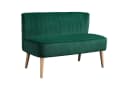 HOMCOM 2-Sitzer Sofa Samtoptik Dunkelgrün Skandi Design Bild 1