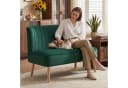 HOMCOM 2-Sitzer Sofa Samtoptik Dunkelgrün Skandi Design Bild 2
