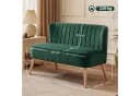 HOMCOM 2-Sitzer Sofa Samtoptik Dunkelgrün Skandi Design Bild 3