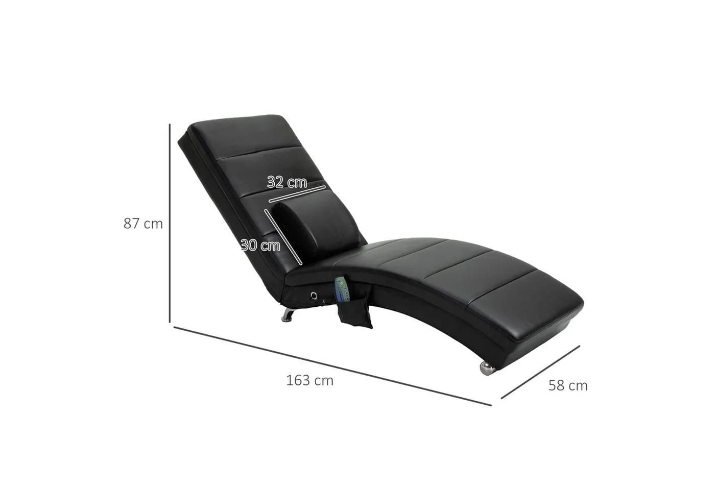 HOMCOM Massagesessel Relaxliege Schwarz mit Massagefunktion - Bild 3