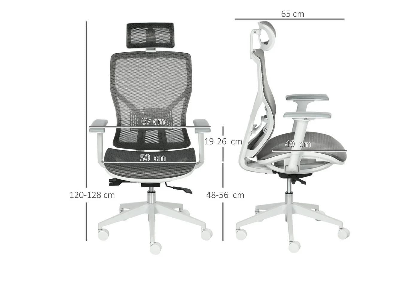 Vinsetto Schreibtischstuhl Bürostuhl Ergonomisch Geformt High-End Gaslift - Bild 3