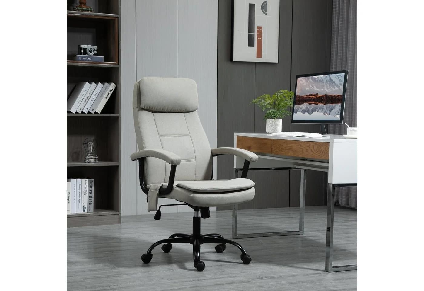 Vinsetto Schreibtischstuhl Beige mit Massagefunktion und USB-Anschluss - Bild 2