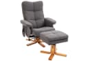 HOMCOM Massagesessel Fernsehsessel mit Fußhocker Dunkelgrau Bild 2